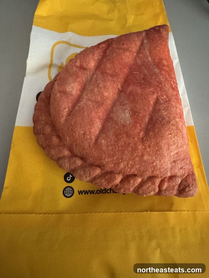 Red Pastry on Yellow Bag