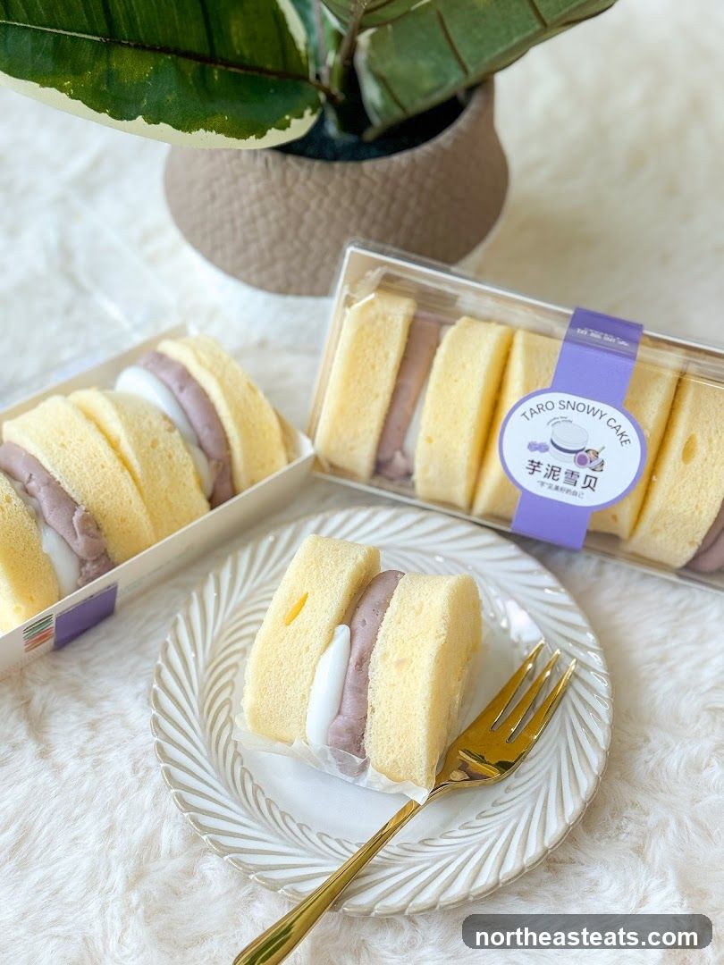 Taro Snowy Cake Slices