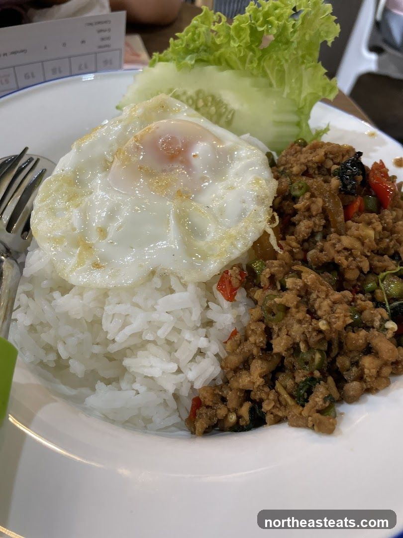 Minced Pork with Basil and Fried Egg