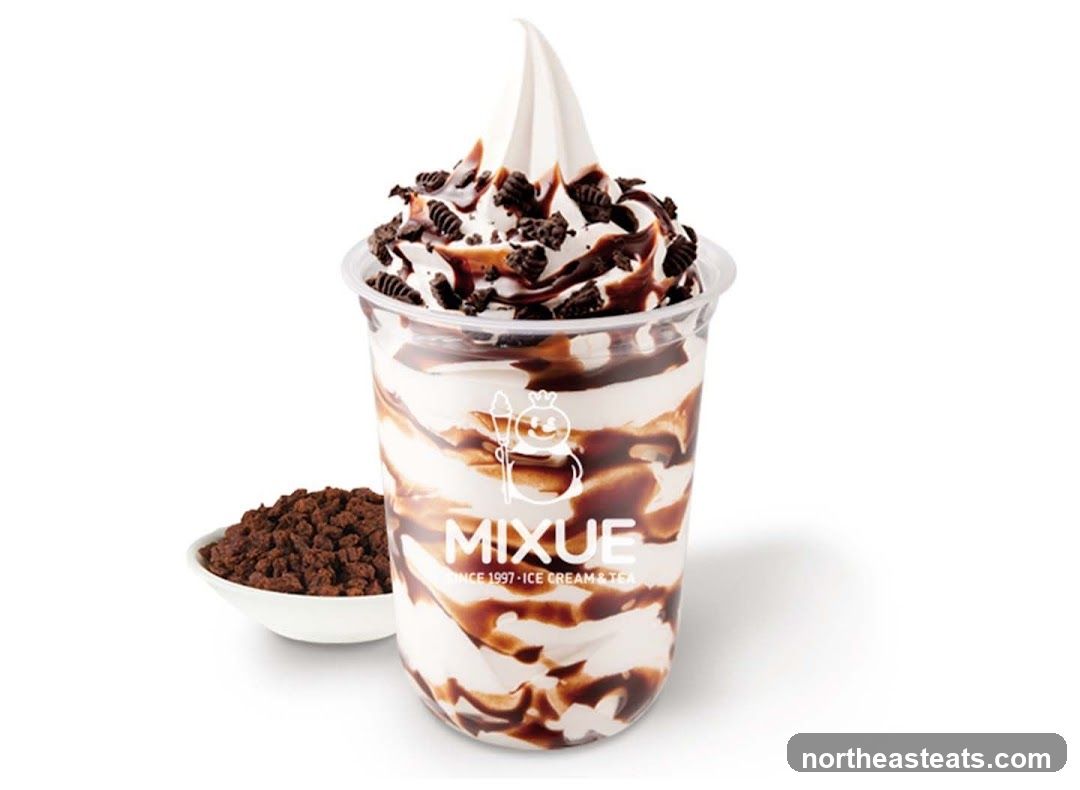 Ice Cream Sundae with Chocolate Drizzle and Cookie Crumble