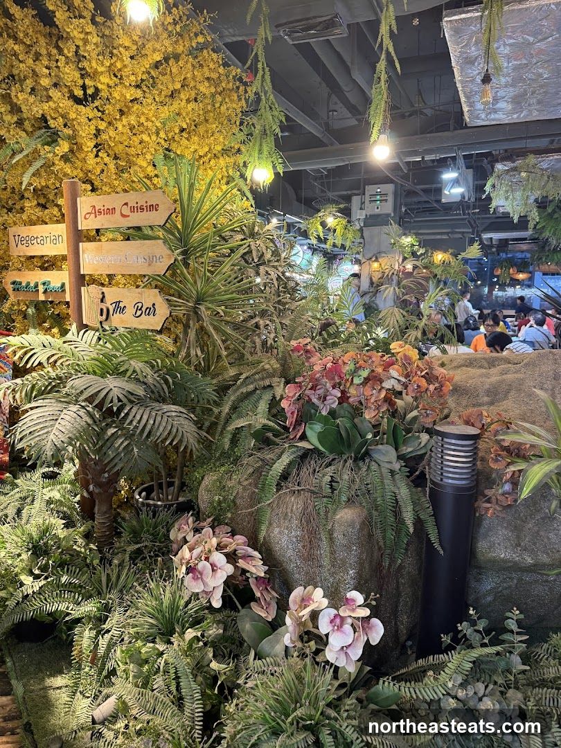 Restaurant Interior with Directional Signs