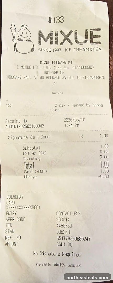 Mixue Receipt