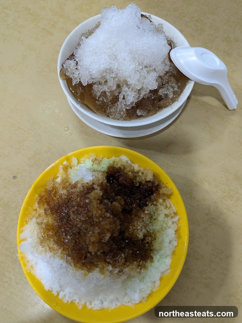 Desserts with shaved ice
