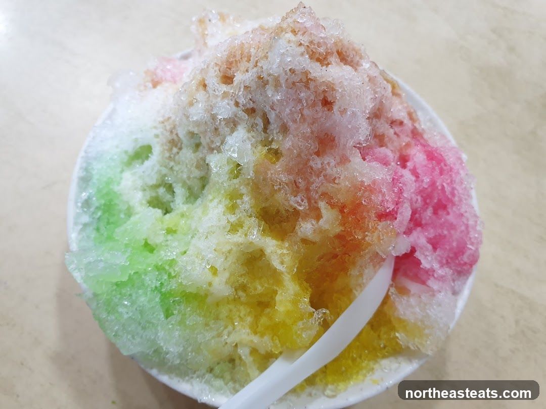 Colorful Shaved Ice Dessert