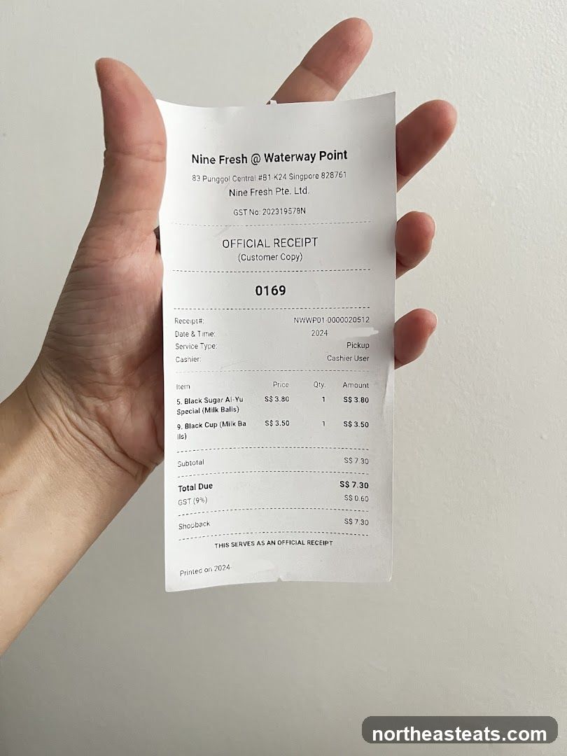 Nine Fresh Receipt