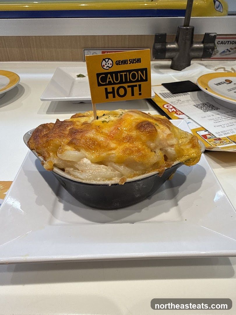 Baked Dish with Caution Hot Sign