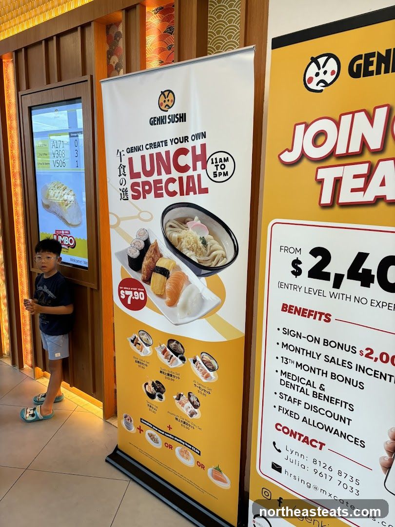 Genki Sushi Lunch Special and Job Advertisement