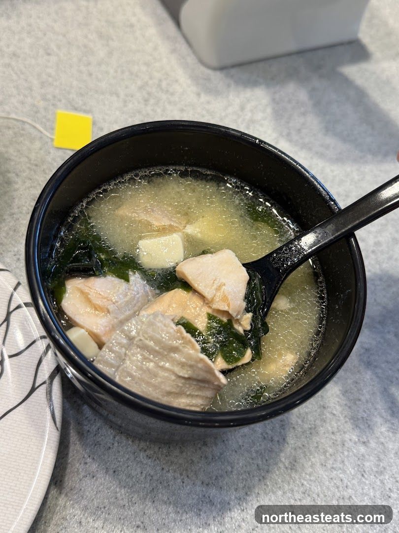 Miso Soup with Salmon and Tofu