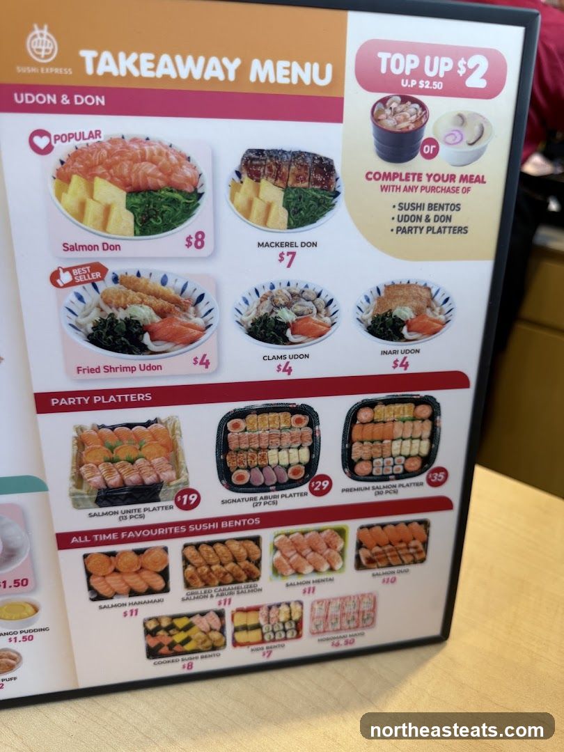 SUSHI EXPRESS TAKEAWAY MENU