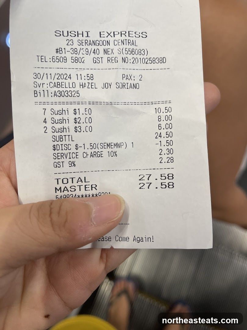 Sushi Express Receipt