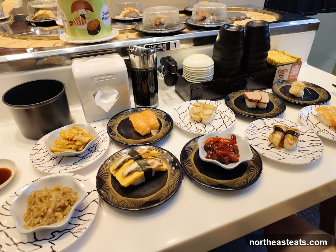 Sushi Plates on Conveyor Belt