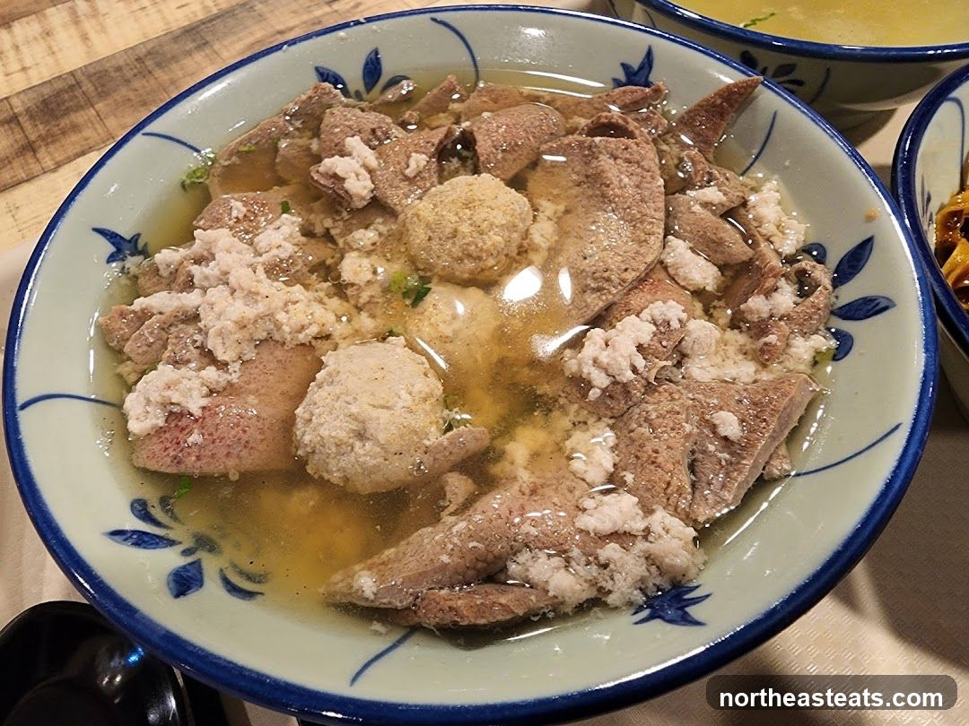 Bowl of Soup with Meat and Liver