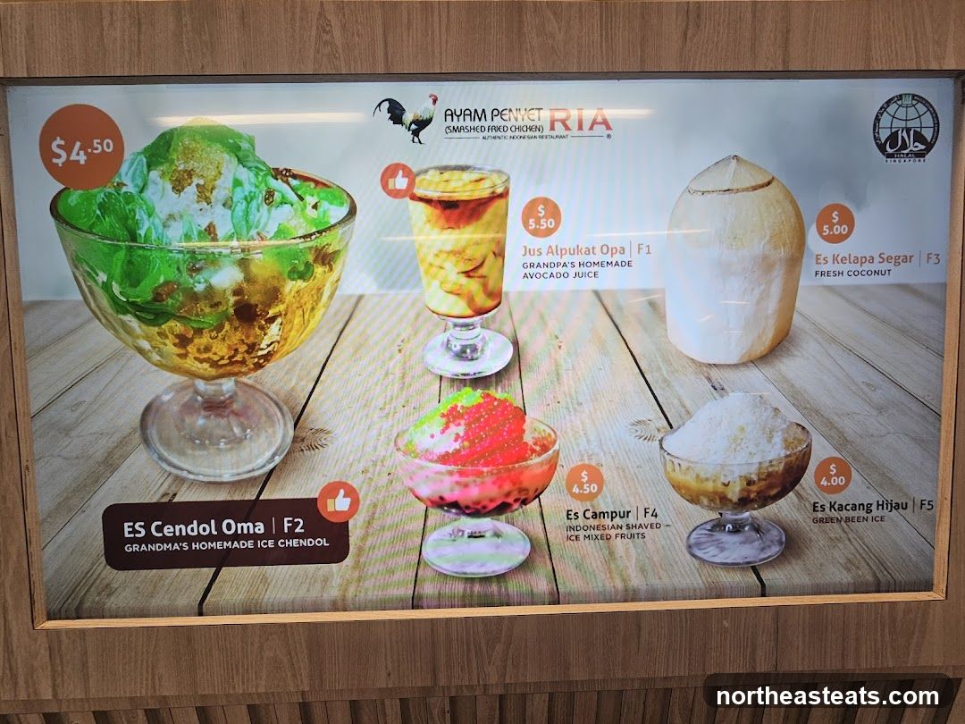 Ayam Penyet Ria Menu