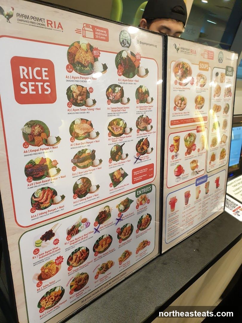Ayam Penyet Ria Menu