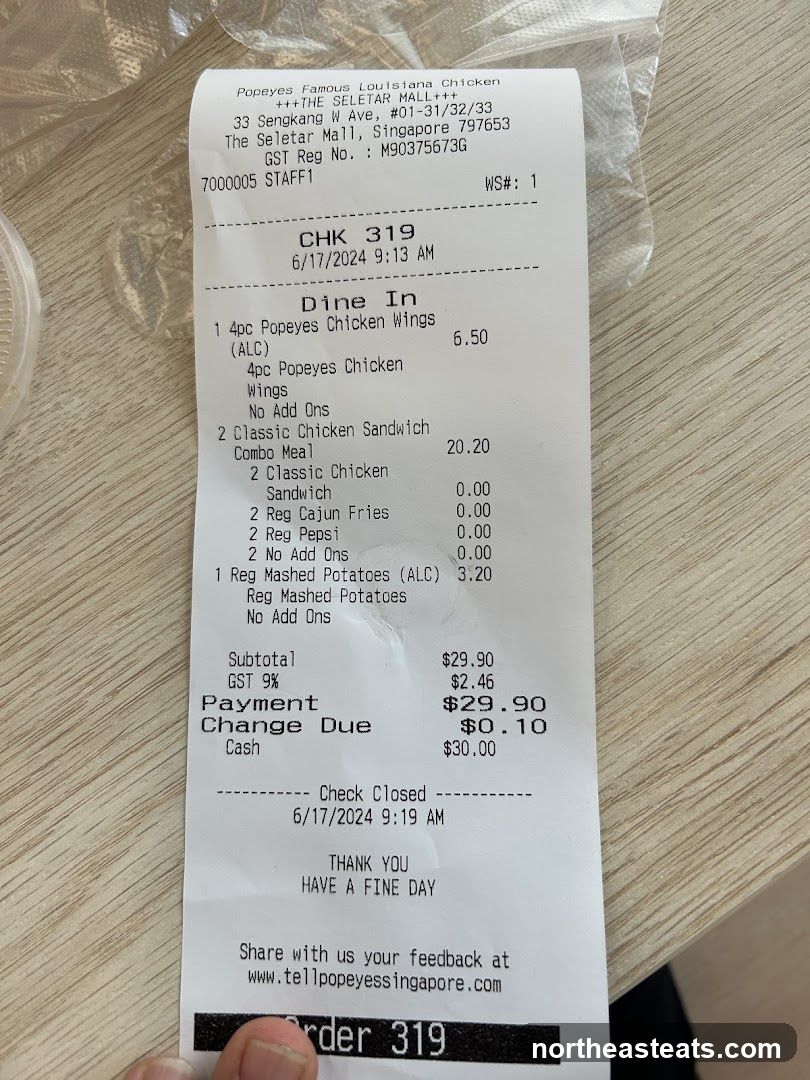 Popeyes Receipt