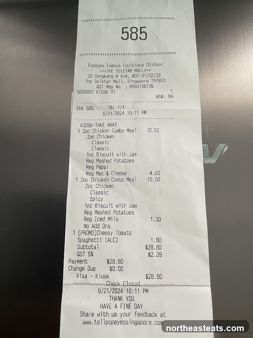 Popeyes Receipt
