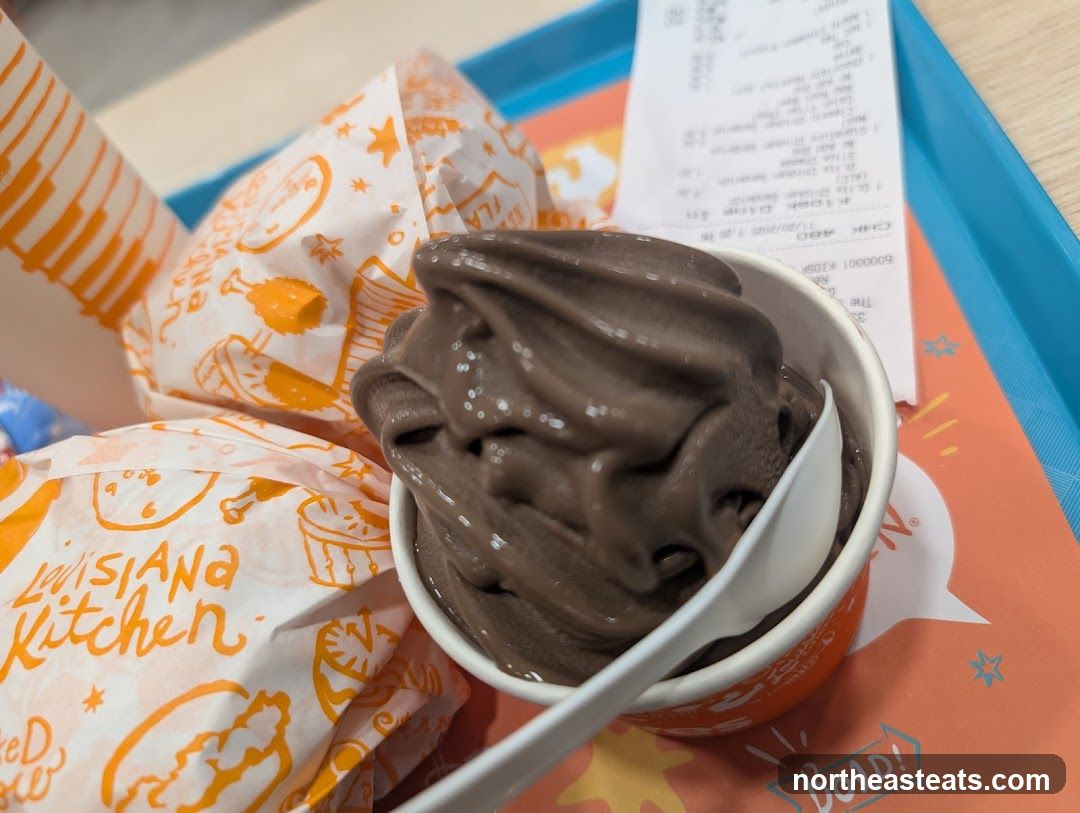 Chocolate Soft Serve Ice Cream with Food Wrappers