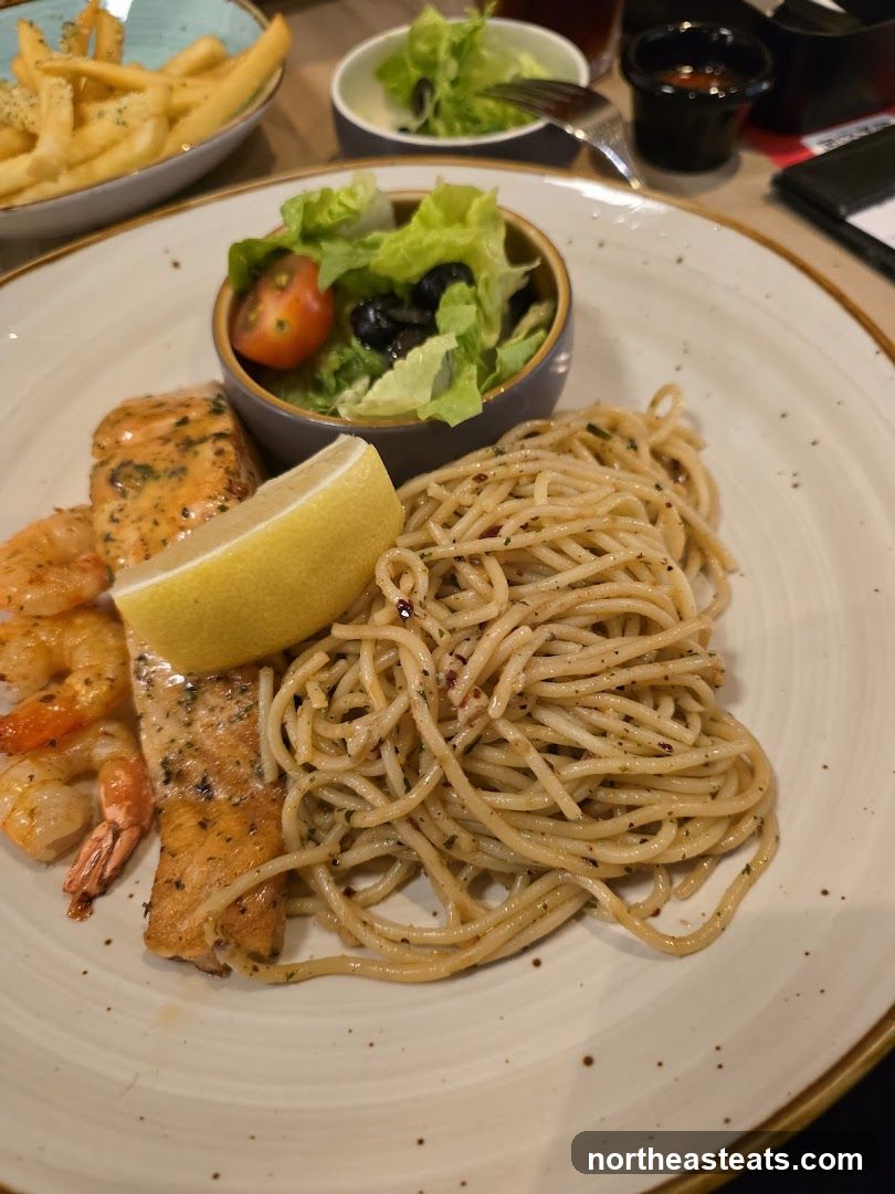 Salmon and Shrimp Pasta