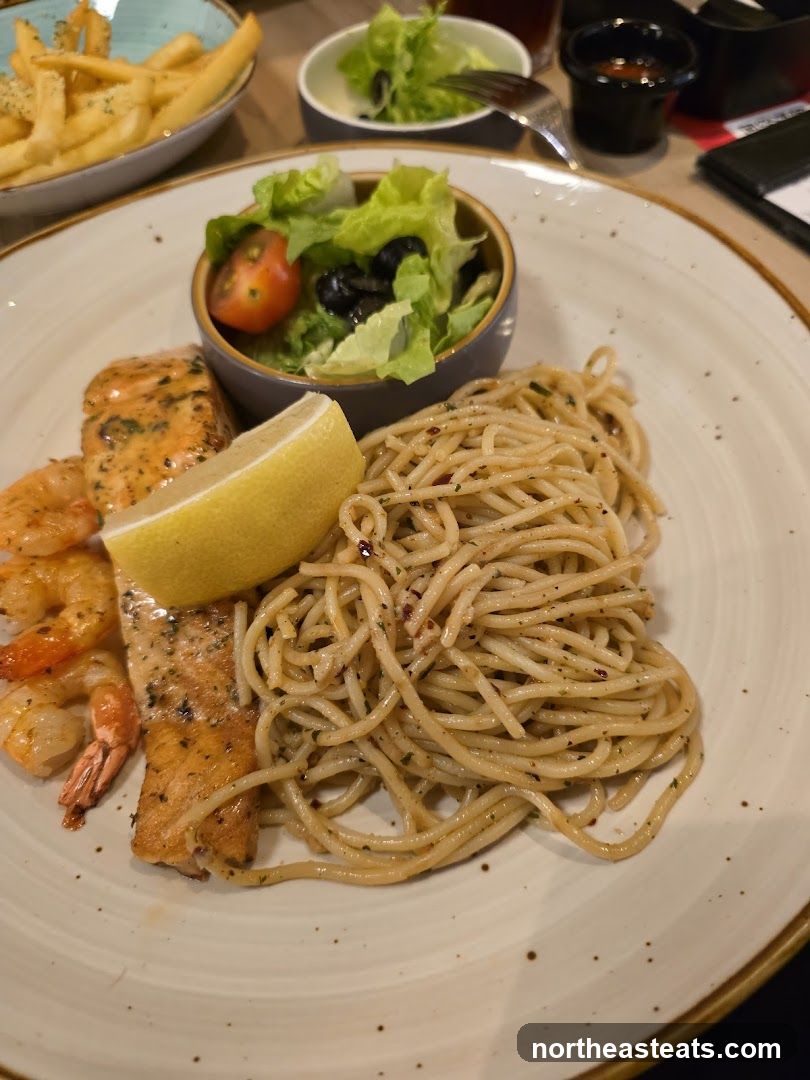 Salmon and Shrimp Pasta