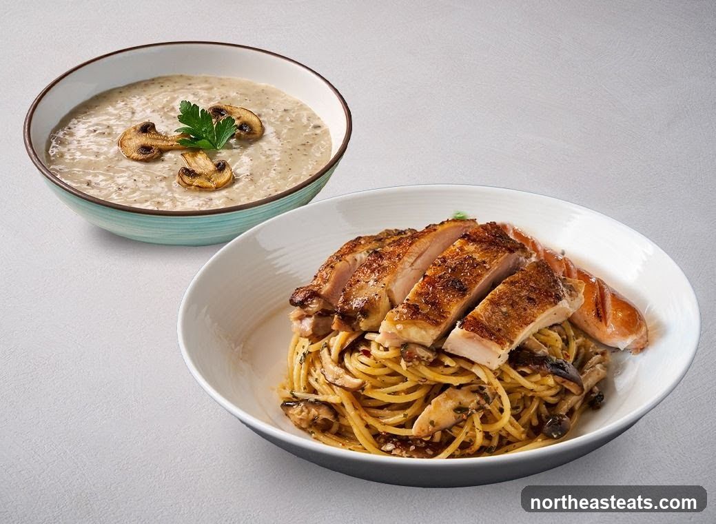 Mushroom Soup and Chicken Spaghetti