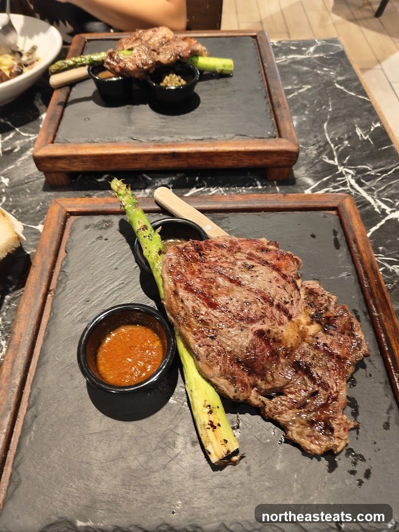 Grilled Steaks with Asparagus