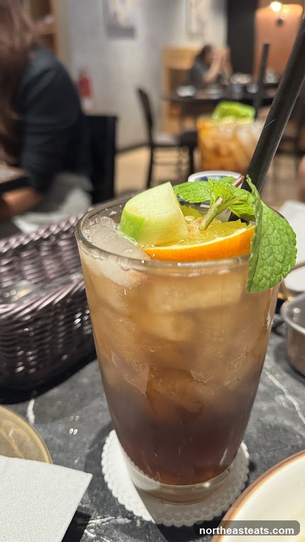Iced Drink with Fruit Garnish
