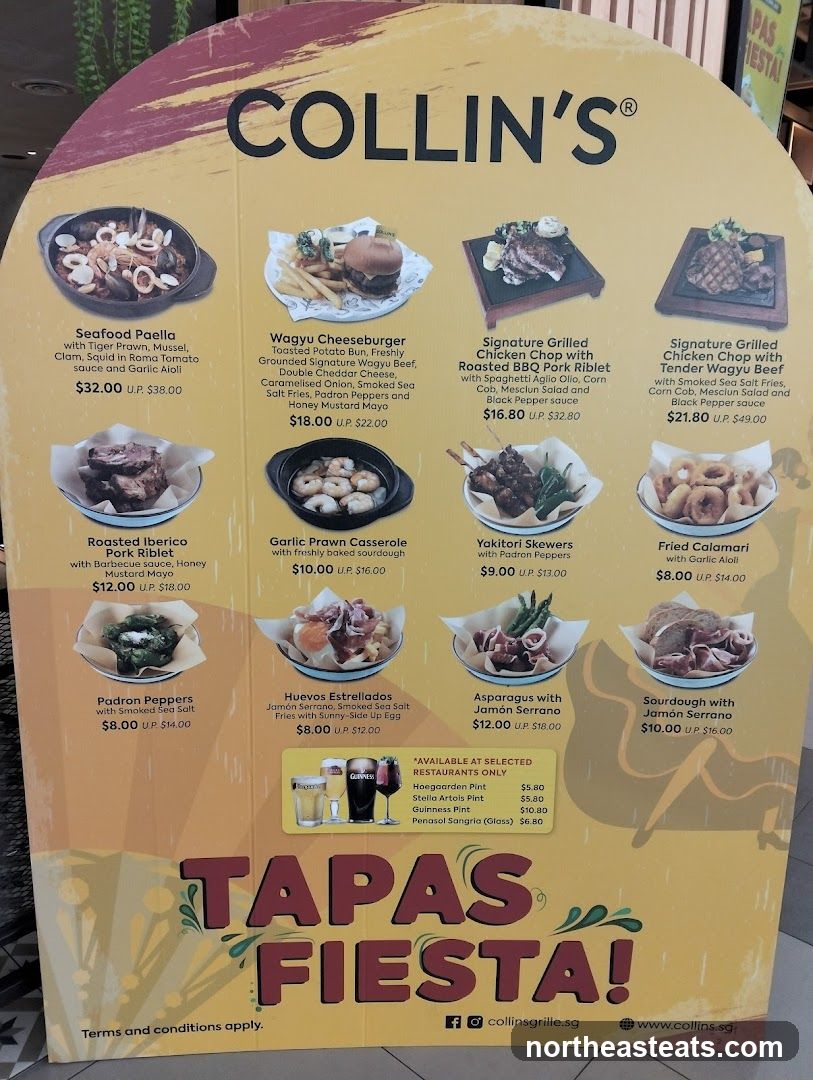 Collin's Tapas Fiesta Menu