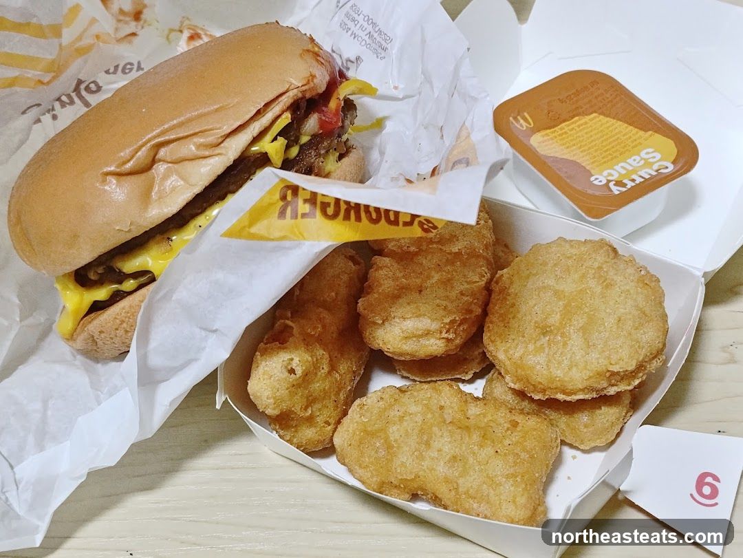 Burger and Chicken Nuggets