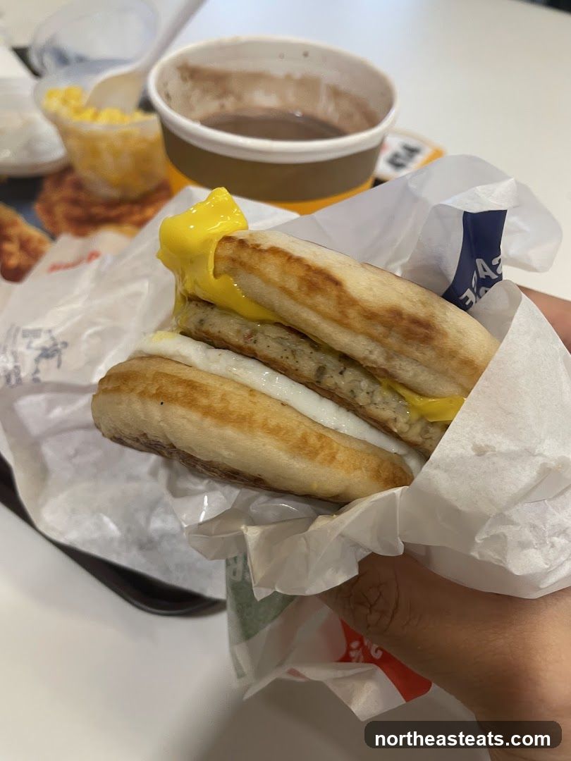 Breakfast Sandwich and Drink