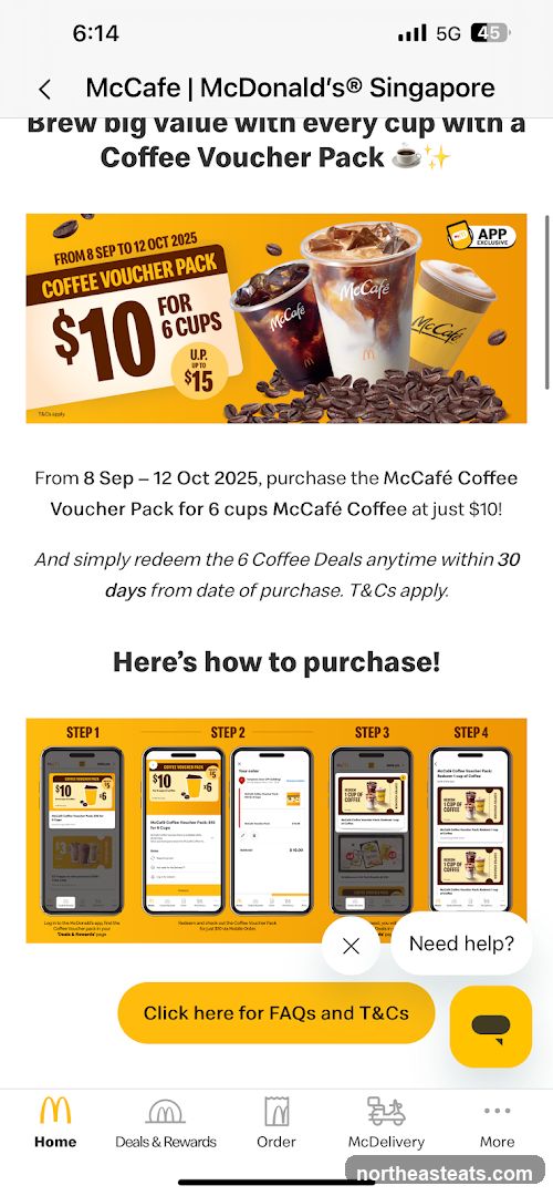 McCafé Coffee Voucher Pack Promotion