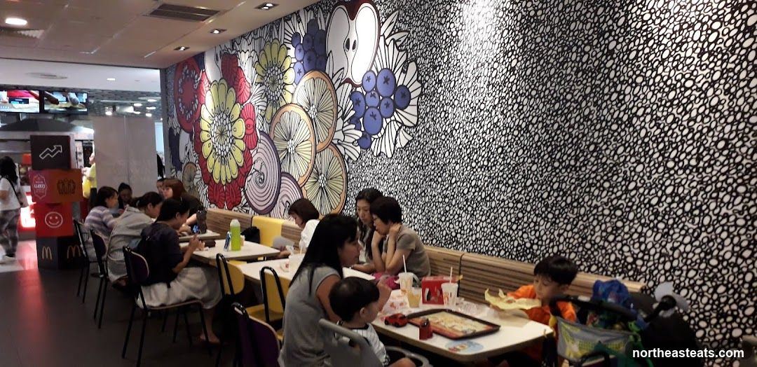 McDonald's Interior with Fruit and Flower Mural