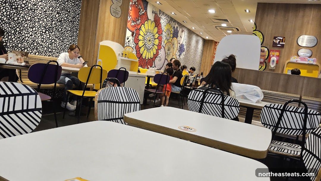 Restaurant Interior with Colorful Mural