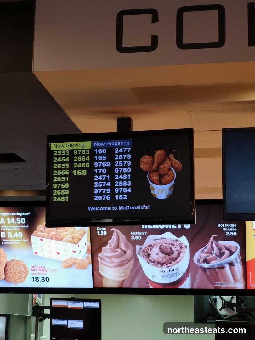McDonald's Order Status and Menu Display