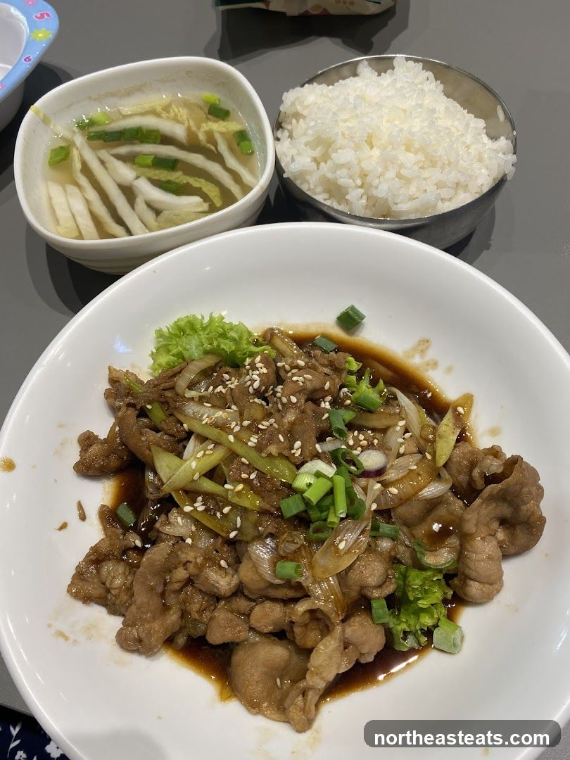 Korean Bulgogi with Rice and Soup