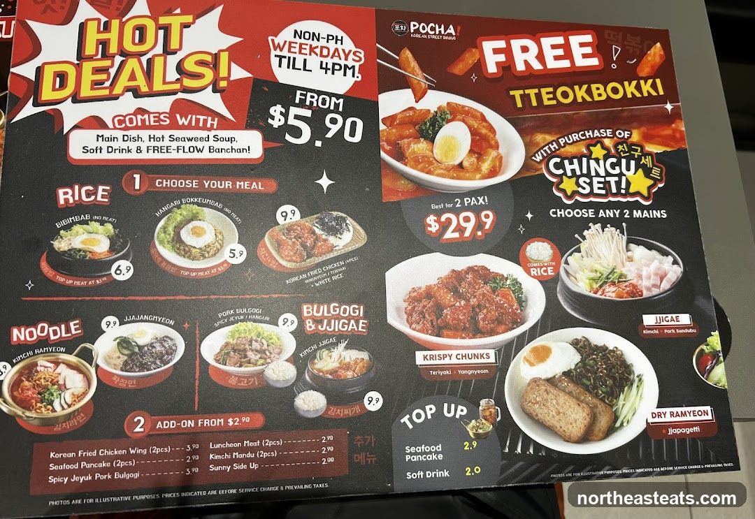 POCHA Korean Street Dining Menu