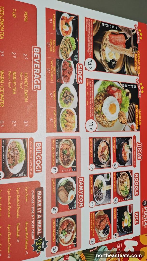 Pocha Korean Street Dining Menu
