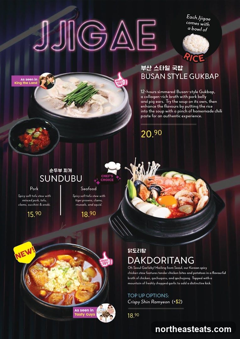 JJIGAE Menu
