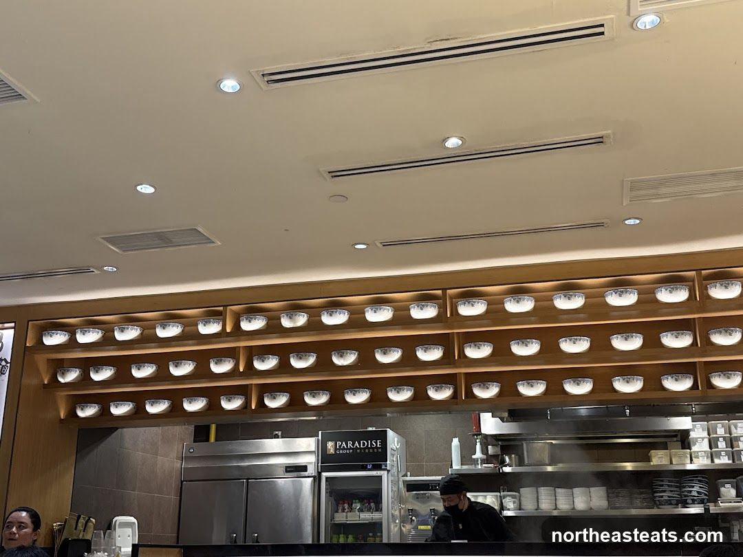 Restaurant Interior with Displayed Bowls