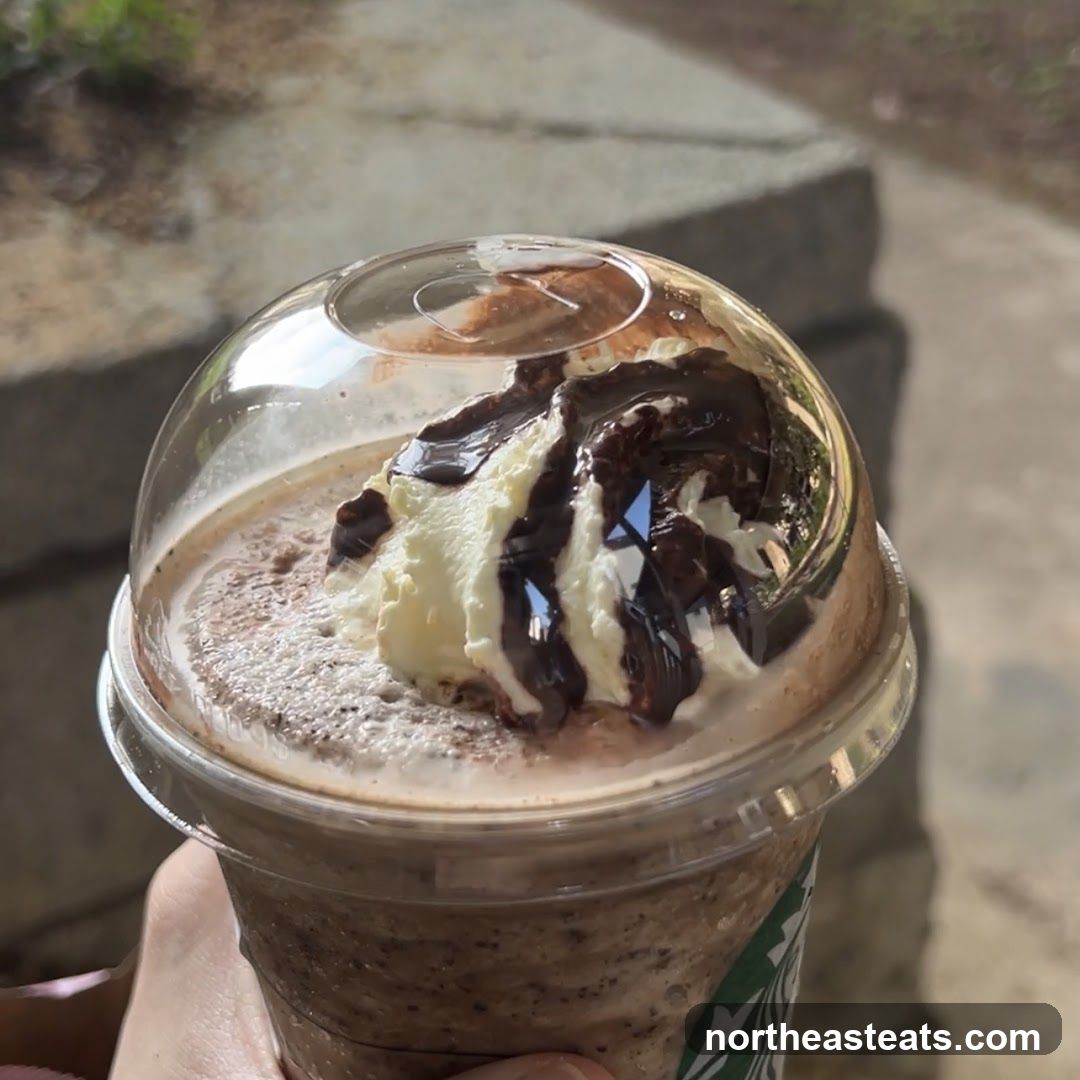 Frappuccino with Whipped Cream and Chocolate Drizzle