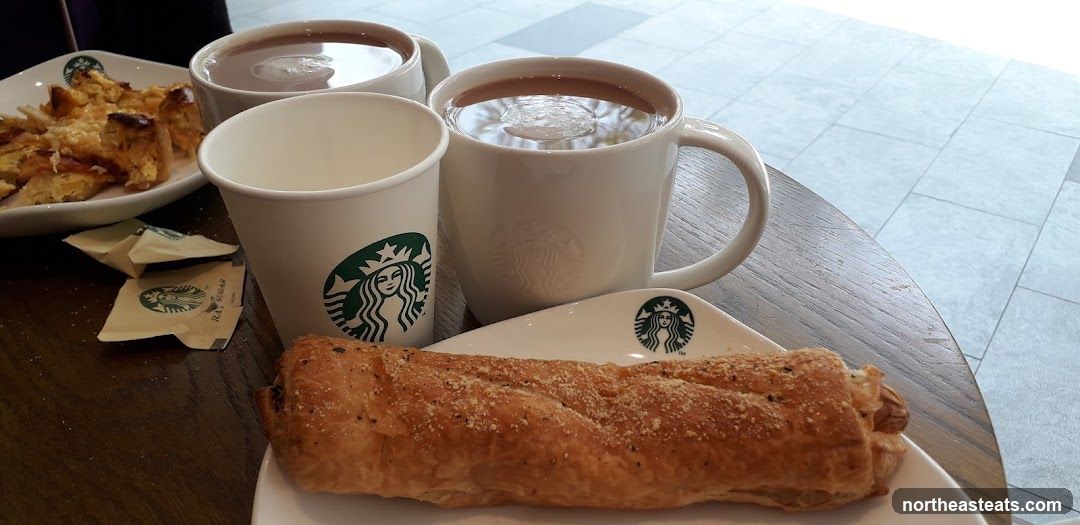 Starbucks beverages and pastries