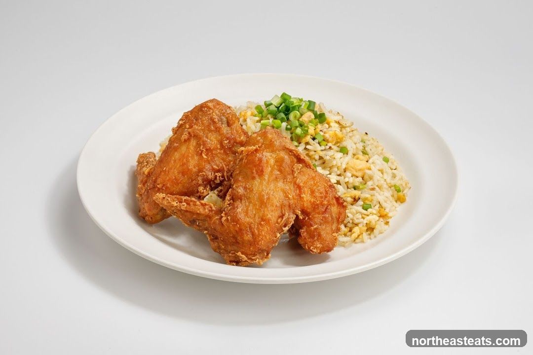 Fried Chicken Wings with Fried Rice