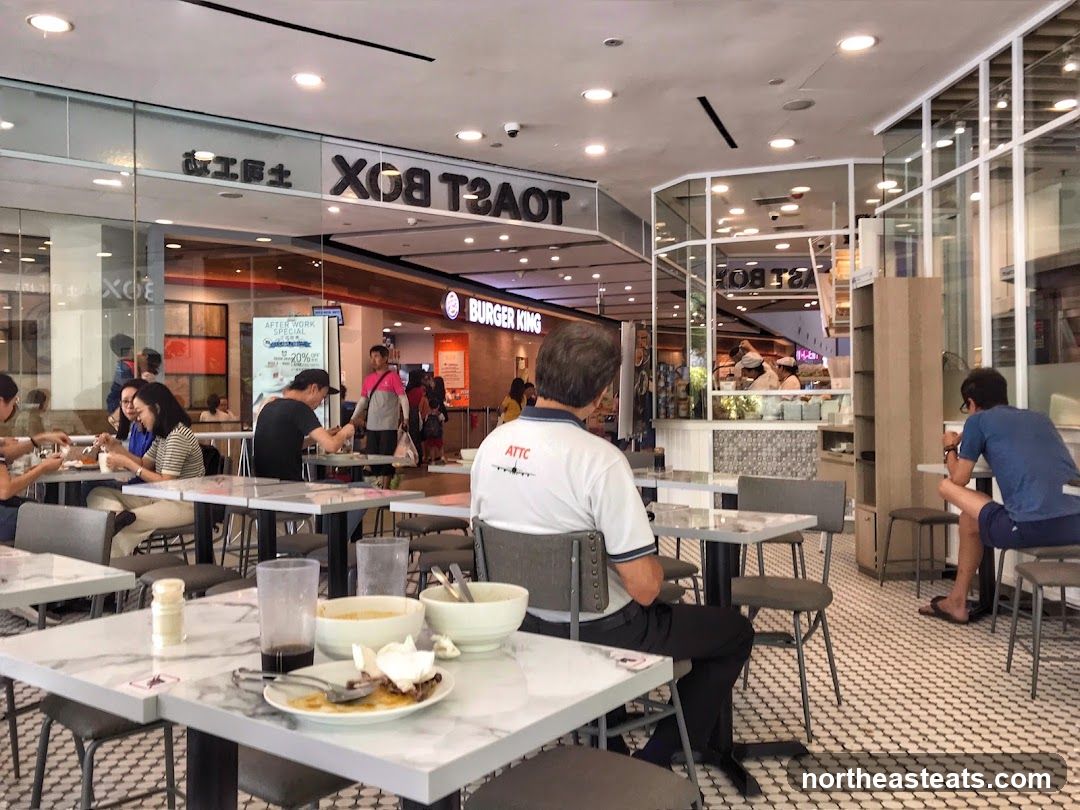 Diners at Toast Box and Burger King