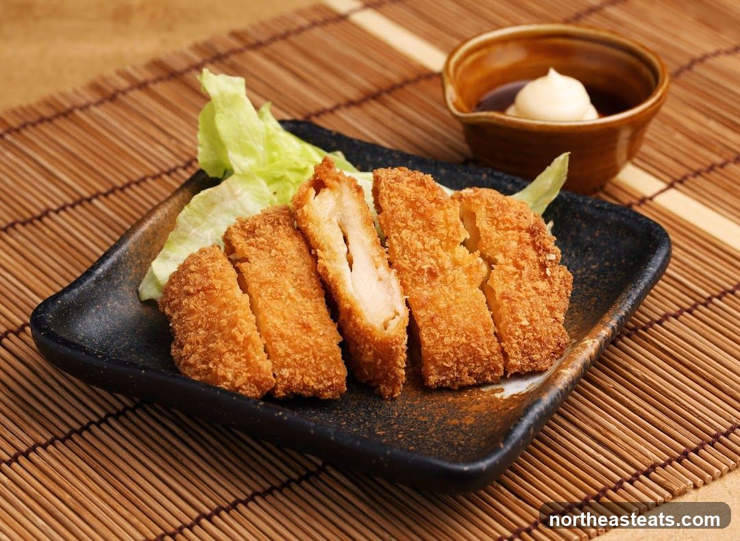 Fried Chicken Slices with Dipping Sauce