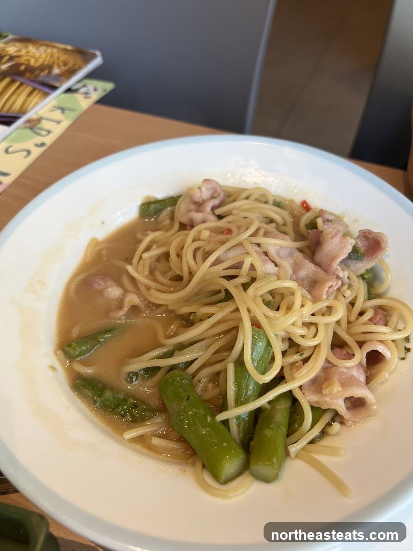 Spaghetti with Asparagus and Bacon
