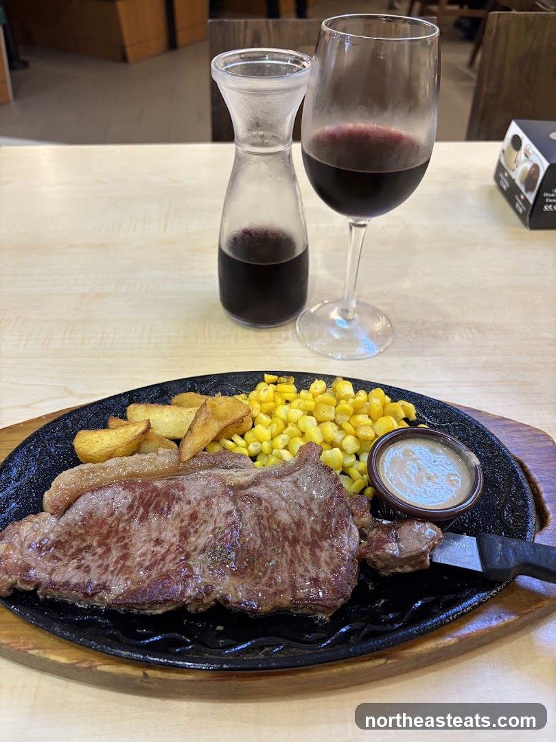 Steak Dinner with Wine