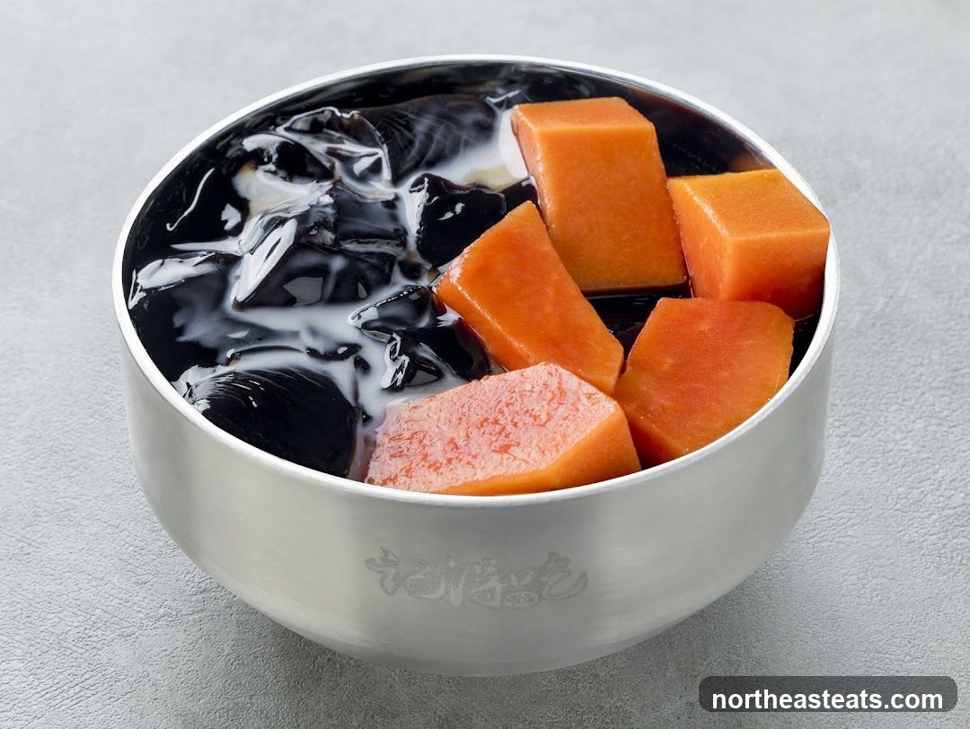 Grass Jelly with Papaya