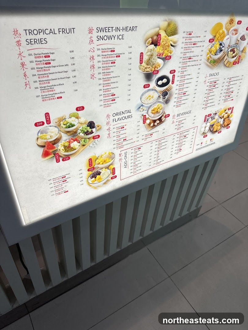 Tropical Fruit Series & Sweet-in-Heart Snowy Ice Menu