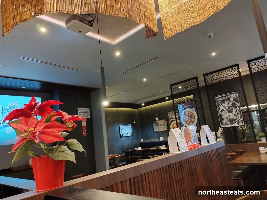 Restaurant Interior with Poinsettia