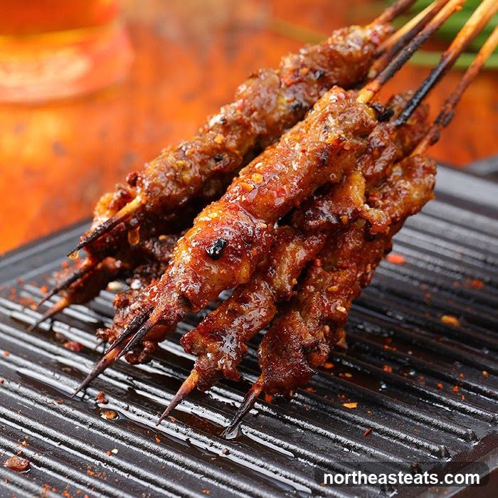 Lamb Skewers on Grill