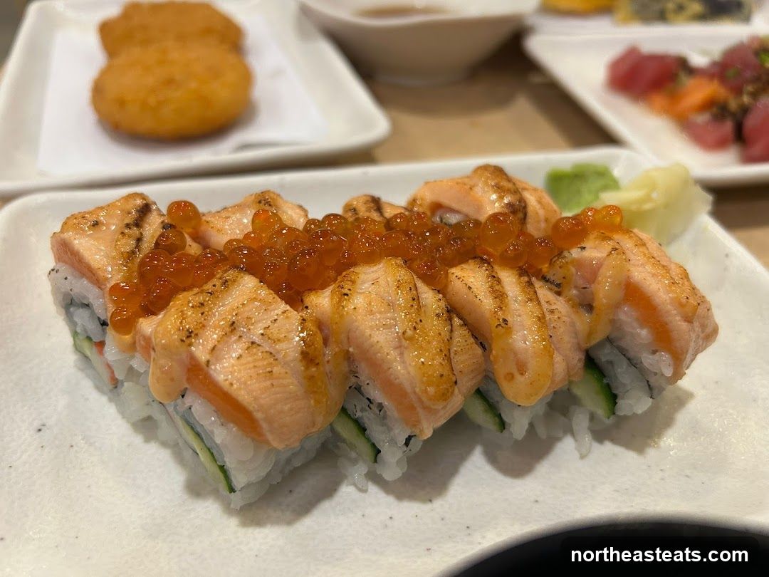 Salmon Sushi Roll with Roe